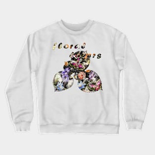 Hard Watercolor Floral Pattern Crewneck Sweatshirt